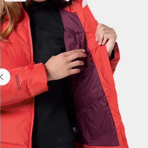 Stio Women’s Red Colter WINDSTOPPER Down Jacket with Hood, size S - Picture 10 of 14
